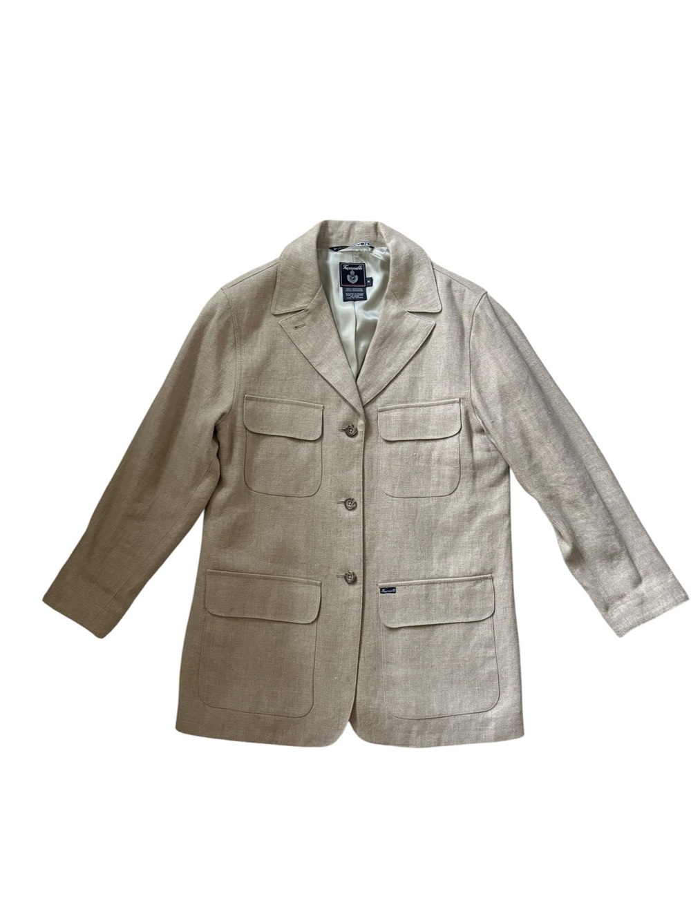 Façonnable Albert Goldberg 100% Linen Safari Mediterranean Riviera Jacket